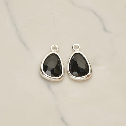 Organic Nugget Framed Glass Pendant, 2 Pc (FS.175)