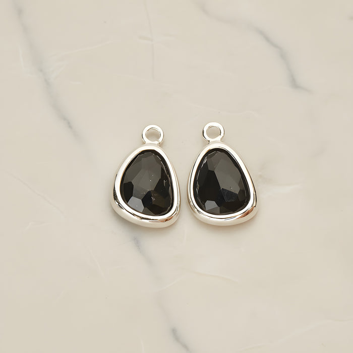 Organic Nugget Framed Glass Pendant, 2 Pc (FS.175)