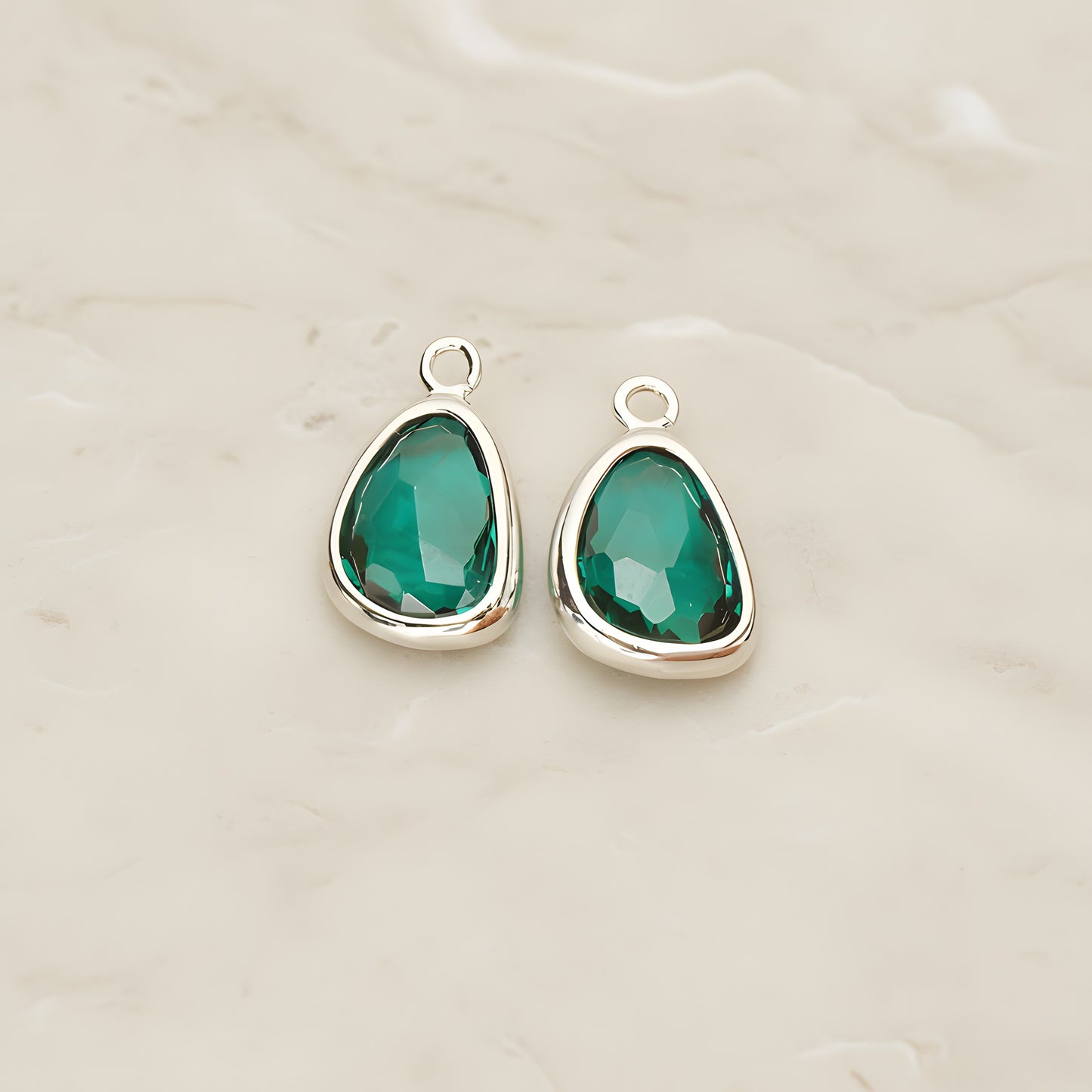 Organic Nugget Framed Glass Pendant, 2 Pc (FS.175)