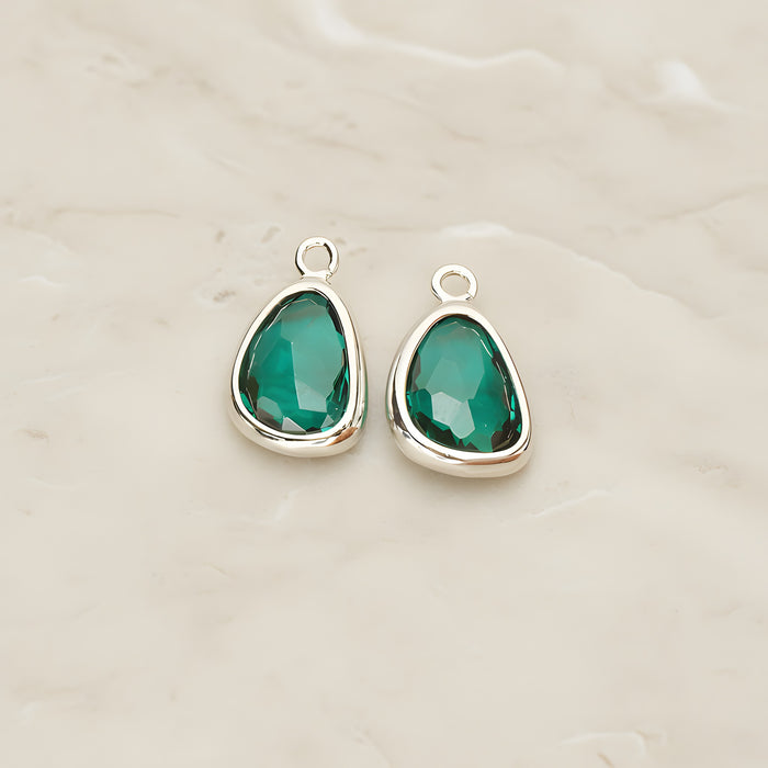 Organic Nugget Framed Glass Pendant, 2 Pc (FS.175)