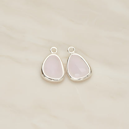 Organic Nugget Framed Glass Pendant, 2 Pc (FS.175)