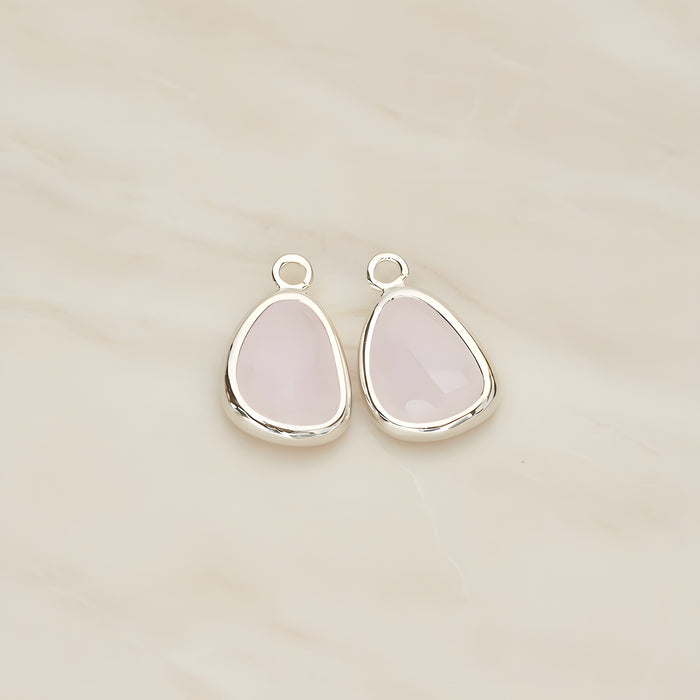 Organic Nugget Framed Glass Pendant, 2 Pc (FS.175)