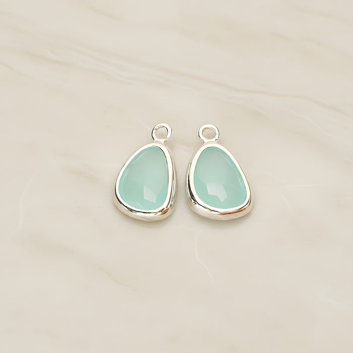 Organic Nugget Framed Glass Pendant, 2 Pc (FS.175)