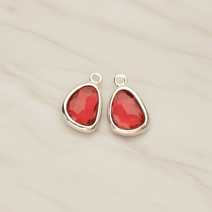 Organic Nugget Framed Glass Pendant, 2 Pc (FS.175)