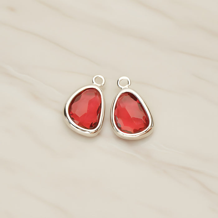 Organic Nugget Framed Glass Pendant, 2 Pc (FS.175)