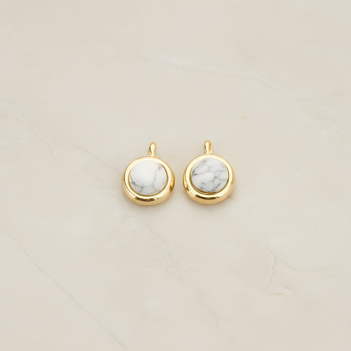 Round Framed Glass Pendant, 2 Pc (FS.206)
