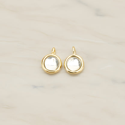 Round Framed Glass Pendant, 2 Pc (FS.206)