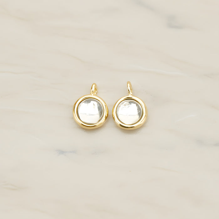 Round Framed Glass Pendant, 2 Pc (FS.206)