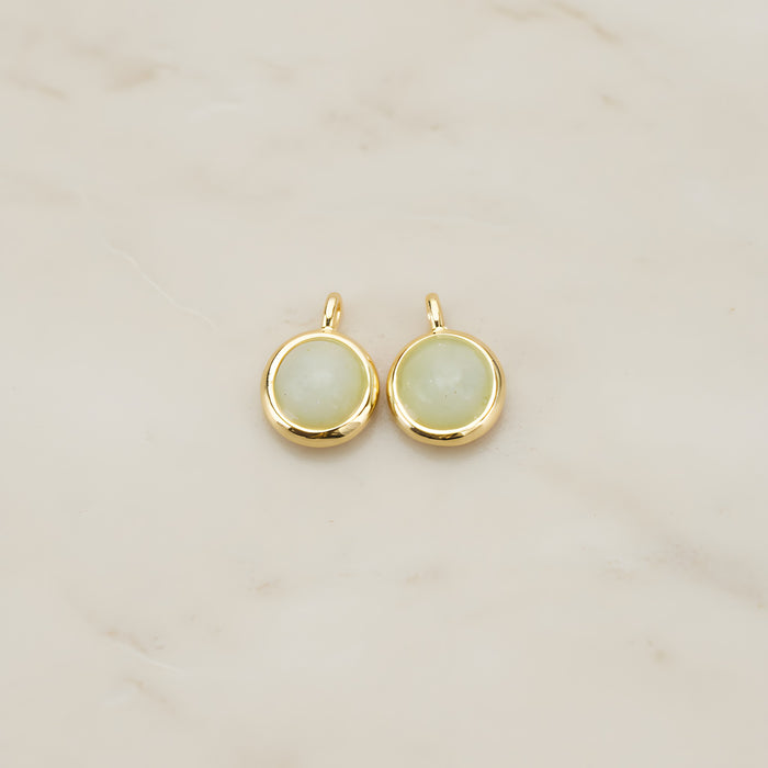Round Framed Glass Pendant, 2 Pc (FS.206)