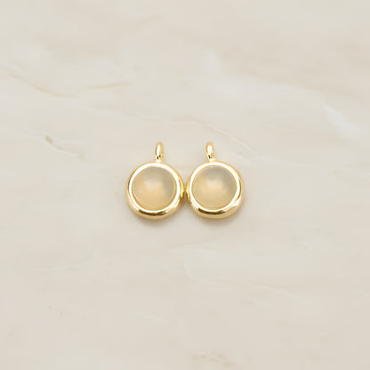 Round Framed Glass Pendant, 2 Pc (FS.206)