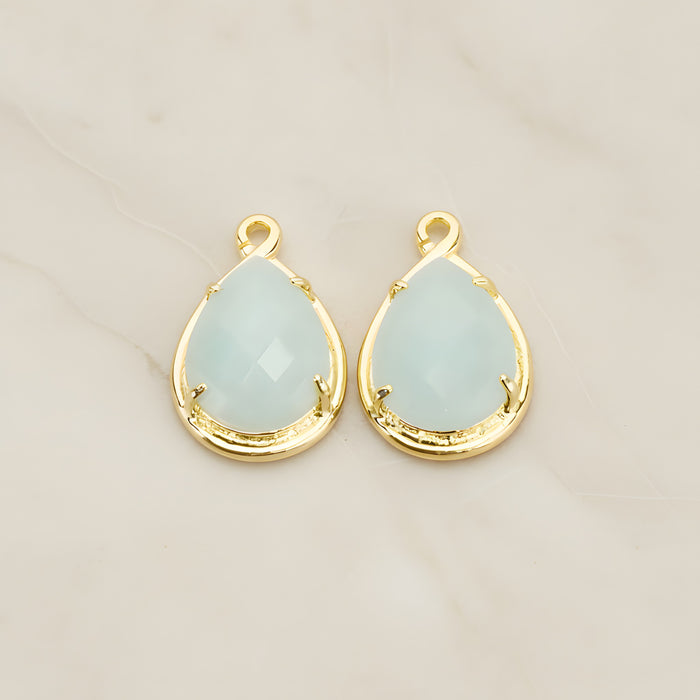 Teardrop Framed Glass Pendant, 1 Pc (FS.238)