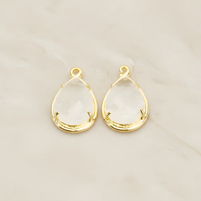 Teardrop Framed Glass Pendant, 1 Pc (FS.238)