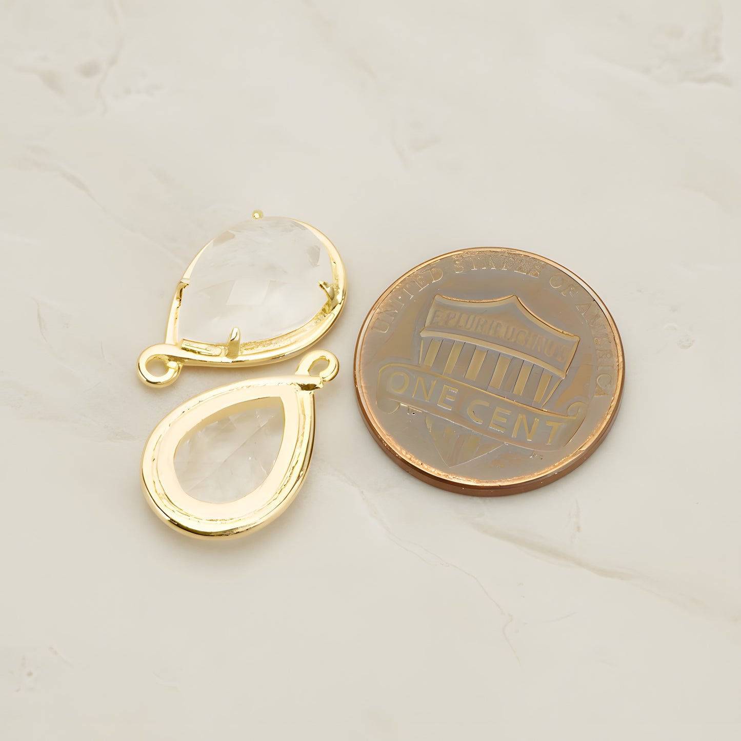 Teardrop Framed Glass Pendant, 1 Pc (FS.238)