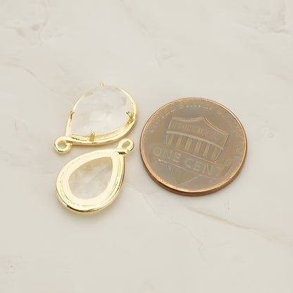 Teardrop Framed Glass Pendant, 1 Pc (FS.238)