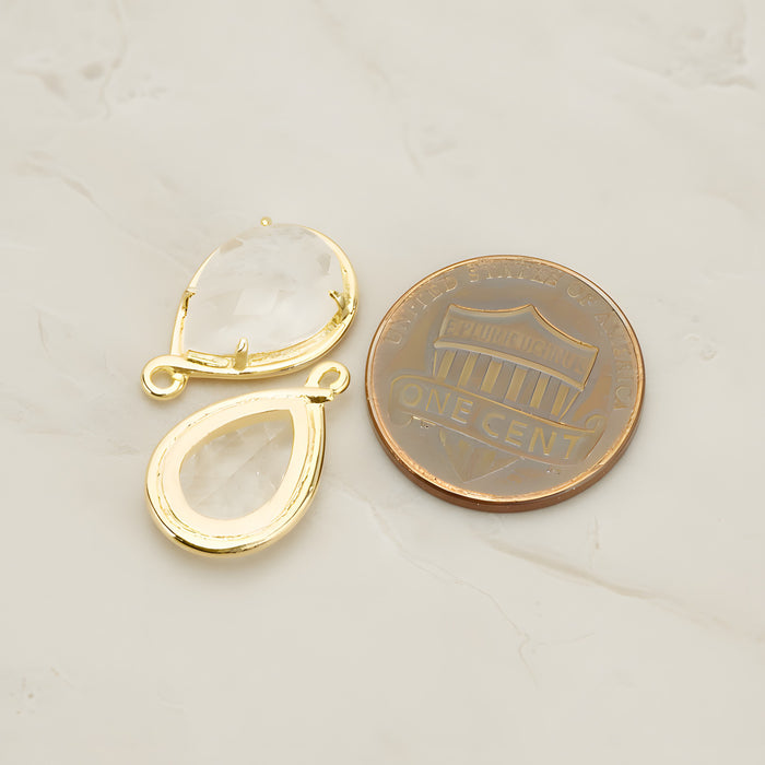 Teardrop Framed Glass Pendant, 1 Pc (FS.238)