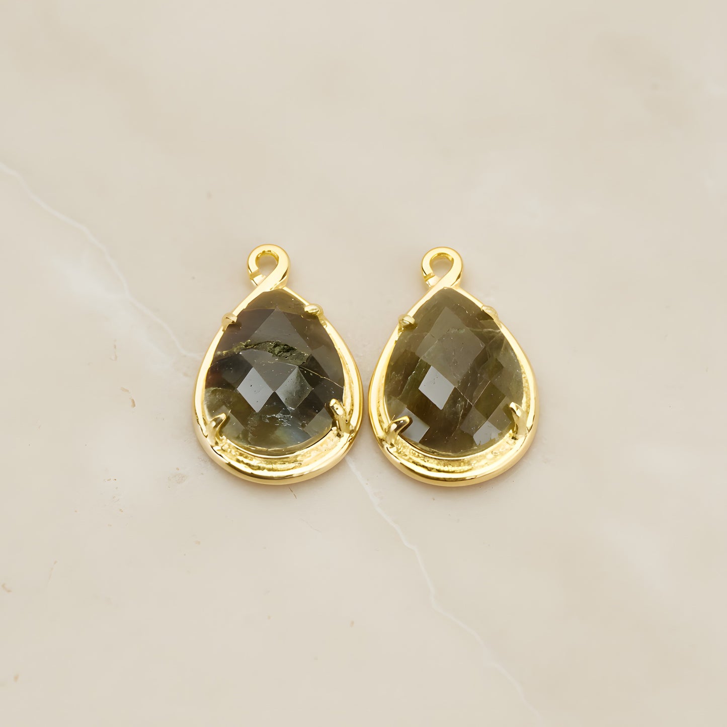 Teardrop Framed Glass Pendant, 1 Pc (FS.238)
