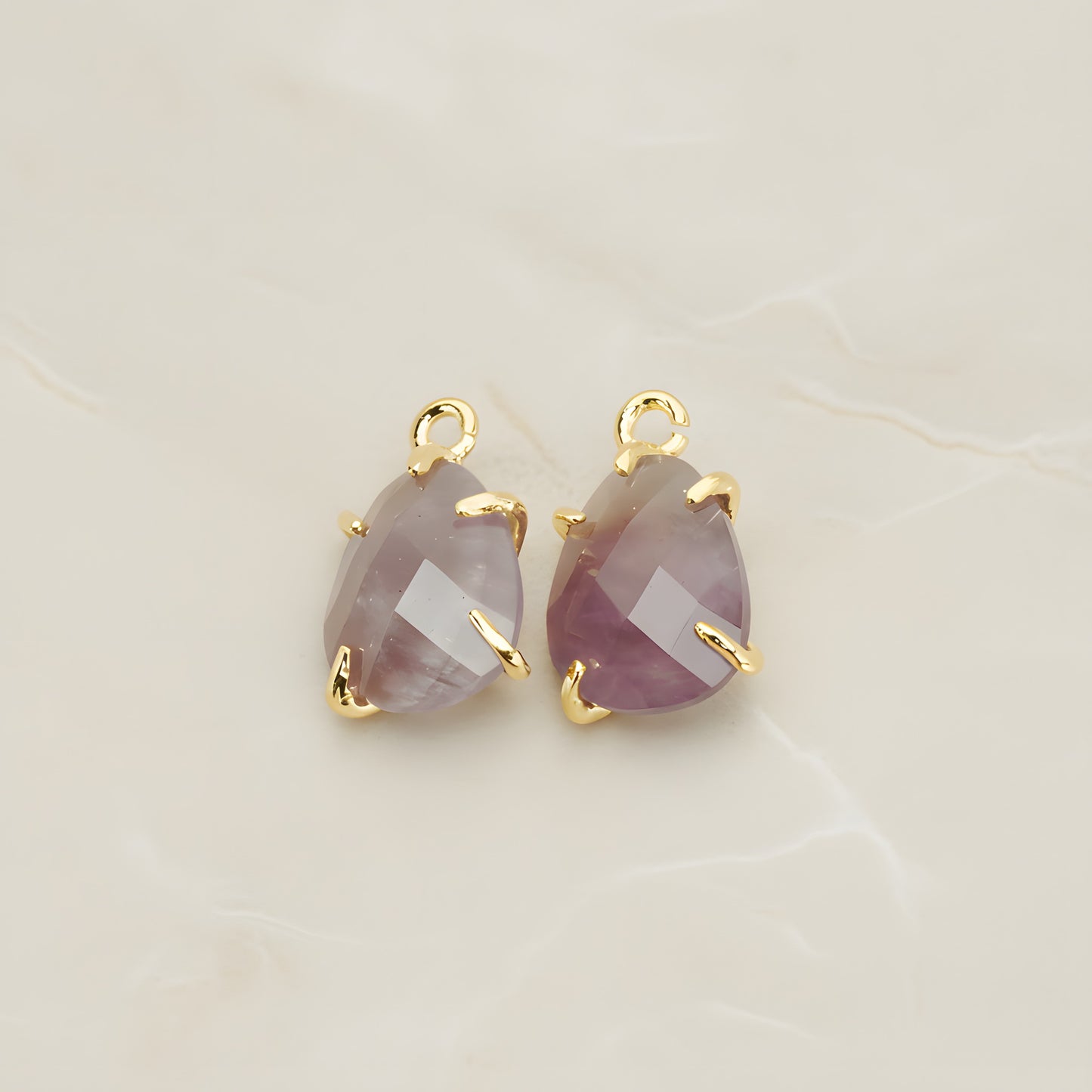 Teardrop Framed Glass Pendant, 2 Pc (FS.239)