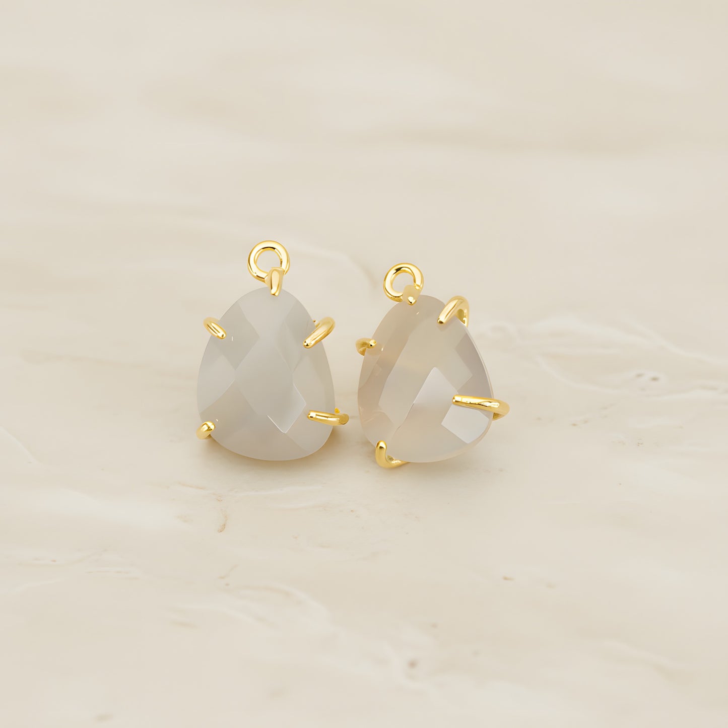 Teardrop Framed Glass Pendant, 2 Pc (FS.239)