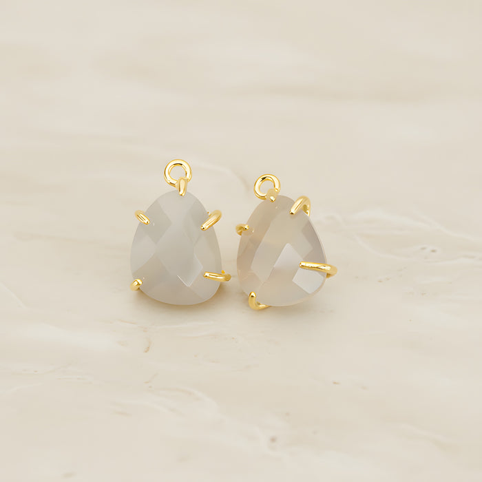 Teardrop Framed Glass Pendant, 2 Pc (FS.239)
