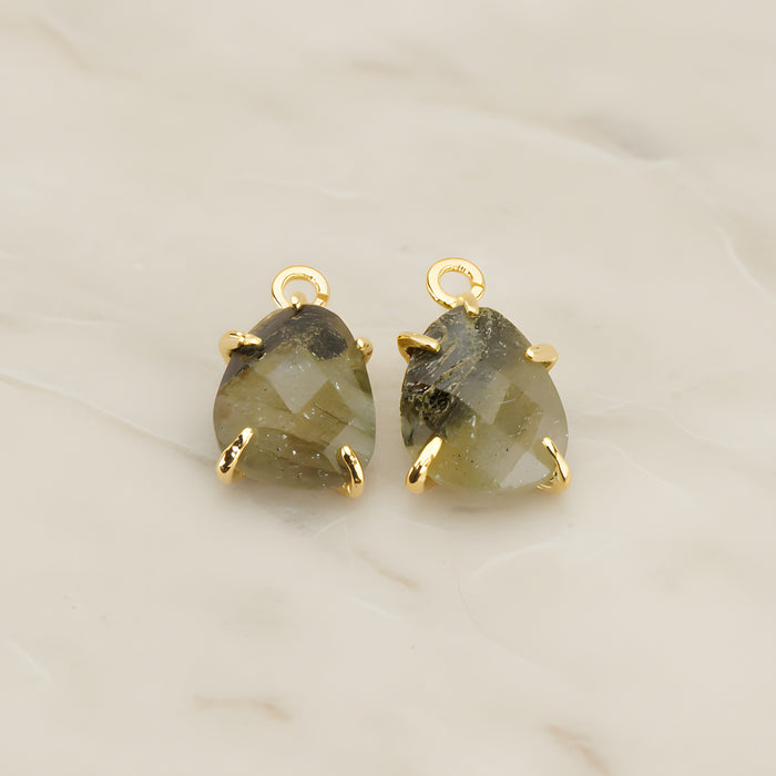 Teardrop Framed Glass Pendant, 2 Pc (FS.239)