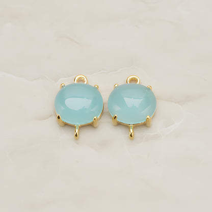 Oval Framed Glass Pendant, 2 Pc (FS.243)