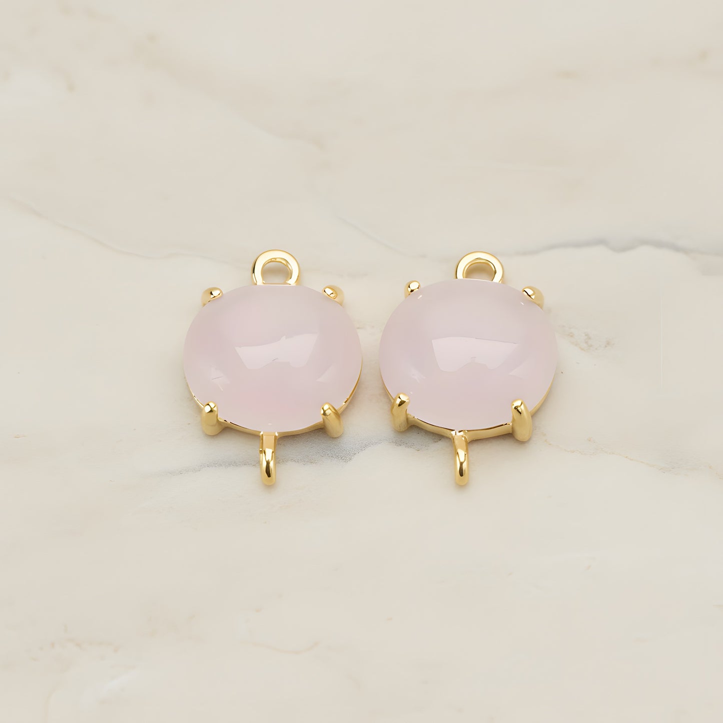 Oval Framed Glass Pendant, 2 Pc (FS.243)