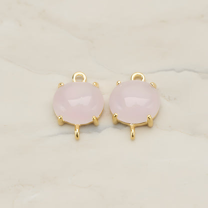 Oval Framed Glass Pendant, 2 Pc (FS.243)