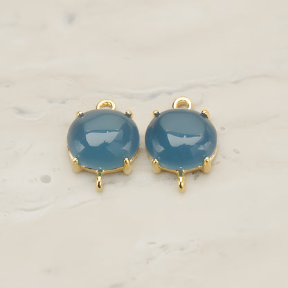 Oval Framed Glass Pendant, 2 Pc (FS.243)
