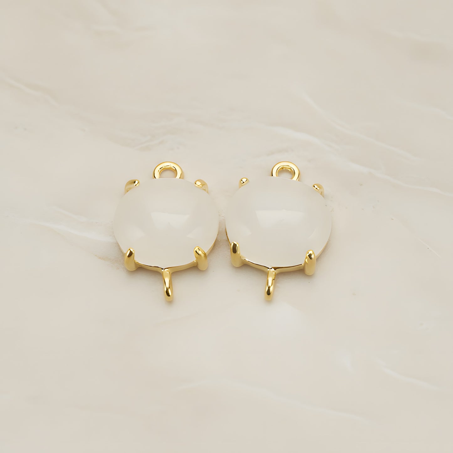 Oval Framed Glass Pendant, 2 Pc (FS.243)
