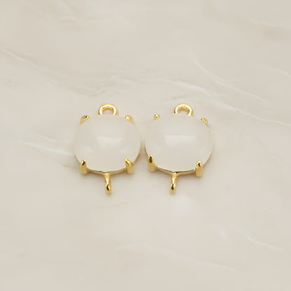 Oval Framed Glass Pendant, 2 Pc (FS.243)