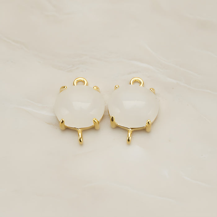 Oval Framed Glass Pendant, 2 Pc (FS.243)