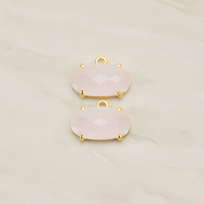 Oval Framed Glass Pendant, 2 Pc (FS.246-01)