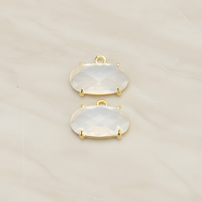 Oval Framed Glass Pendant, 2 Pc (FS.246-01)