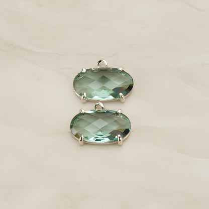 Oval Framed Glass Pendant, 2 Pc (FS.246-01)