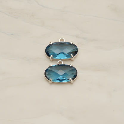 Oval Framed Glass Pendant, 2 Pc (FS.246-01)
