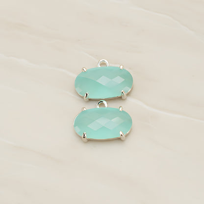 Oval Framed Glass Pendant, 2 Pc (FS.246-01)