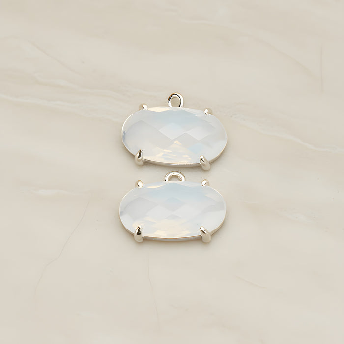 Oval Framed Glass Pendant, 2 Pc (FS.246-01)