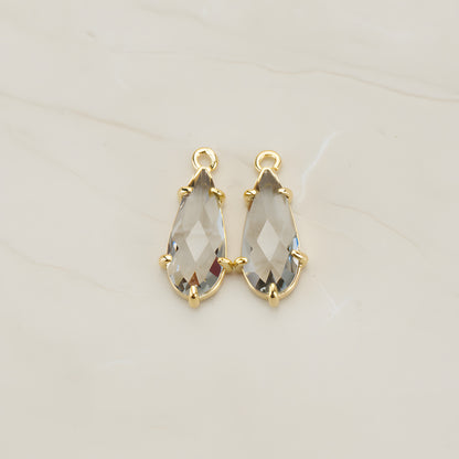 Teardrop Framed Glass Pendant, 2 Pc (FS.248)