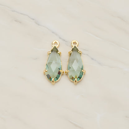 Teardrop Framed Glass Pendant, 2 Pc (FS.248)