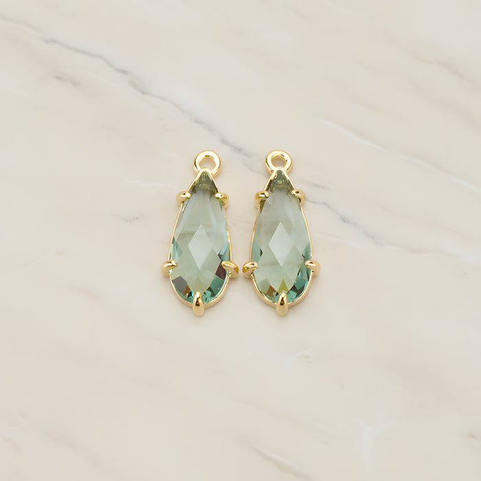 Teardrop Framed Glass Pendant, 2 Pc (FS.248)
