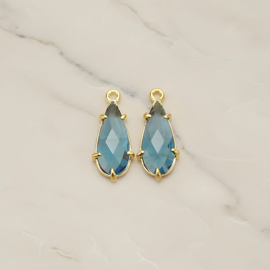 Teardrop Framed Glass Pendant, 2 Pc (FS.248)