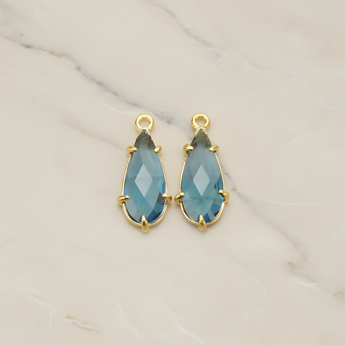 Teardrop Framed Glass Pendant, 2 Pc (FS.248)