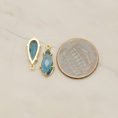 Teardrop Framed Glass Pendant, 2 Pc (FS.248)