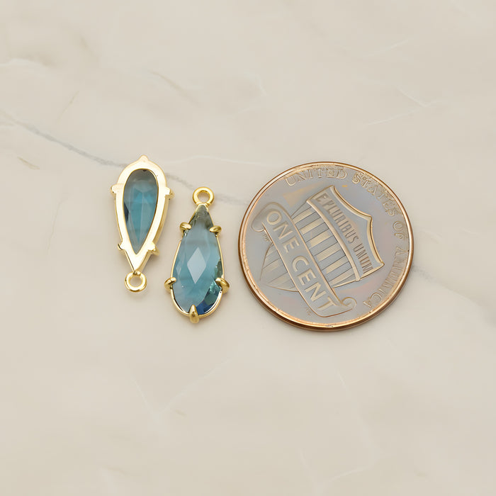 Teardrop Framed Glass Pendant, 2 Pc (FS.248)