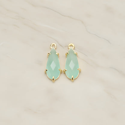 Teardrop Framed Glass Pendant, 2 Pc (FS.248)