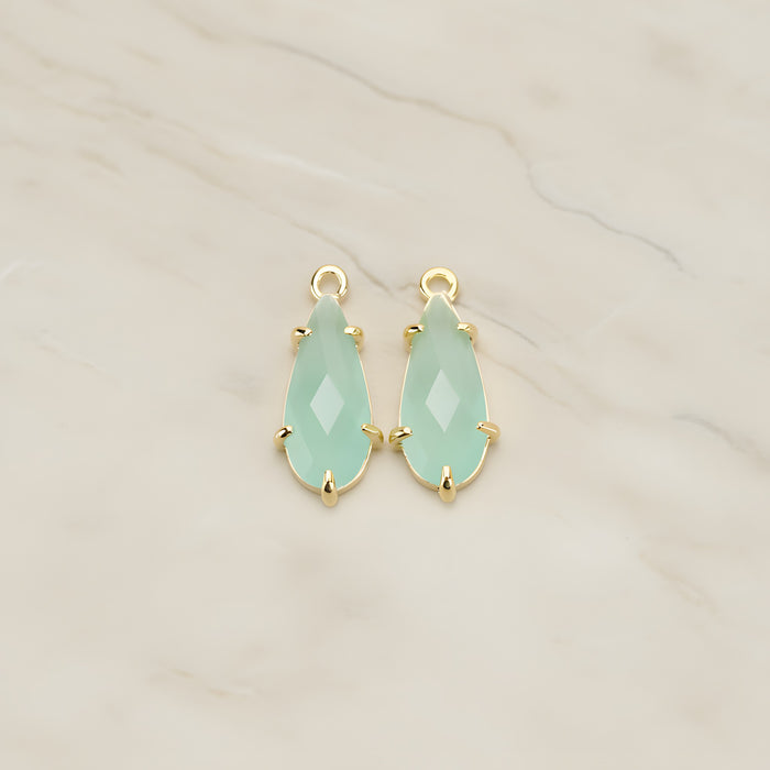Teardrop Framed Glass Pendant, 2 Pc (FS.248)