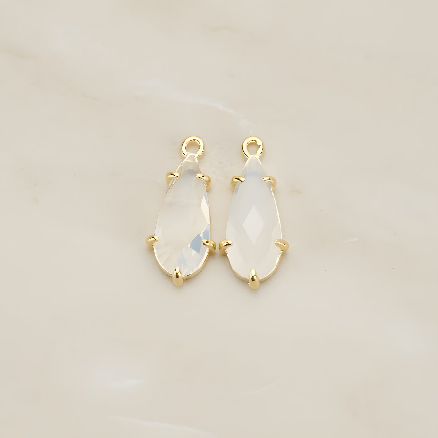 Teardrop Framed Glass Pendant, 2 Pc (FS.248)
