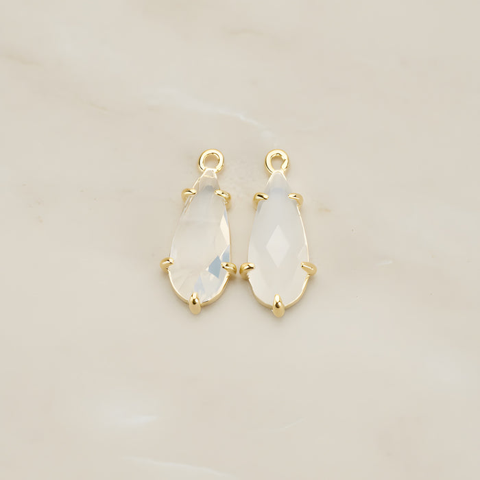 Teardrop Framed Glass Pendant, 2 Pc (FS.248)