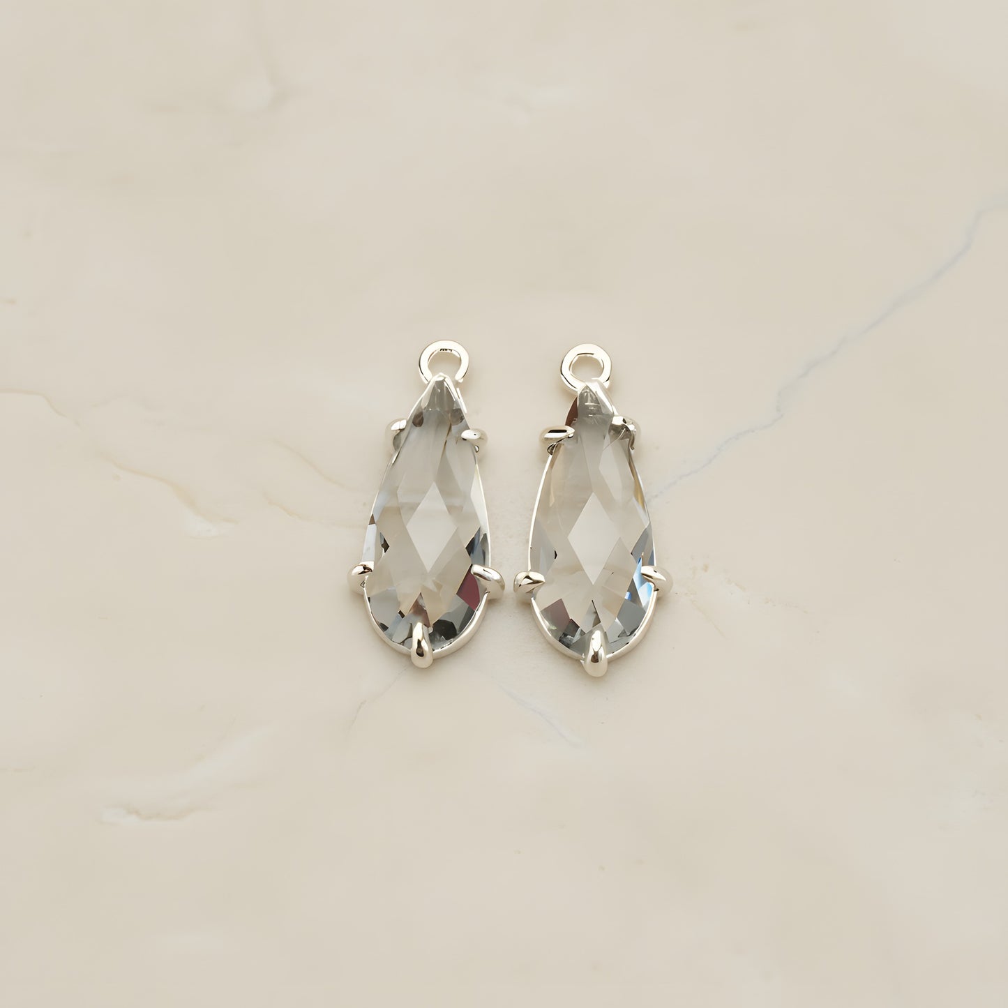 Teardrop Framed Glass Pendant, 2 Pc (FS.248)