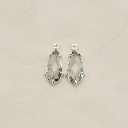 Teardrop Framed Glass Pendant, 2 Pc (FS.248)